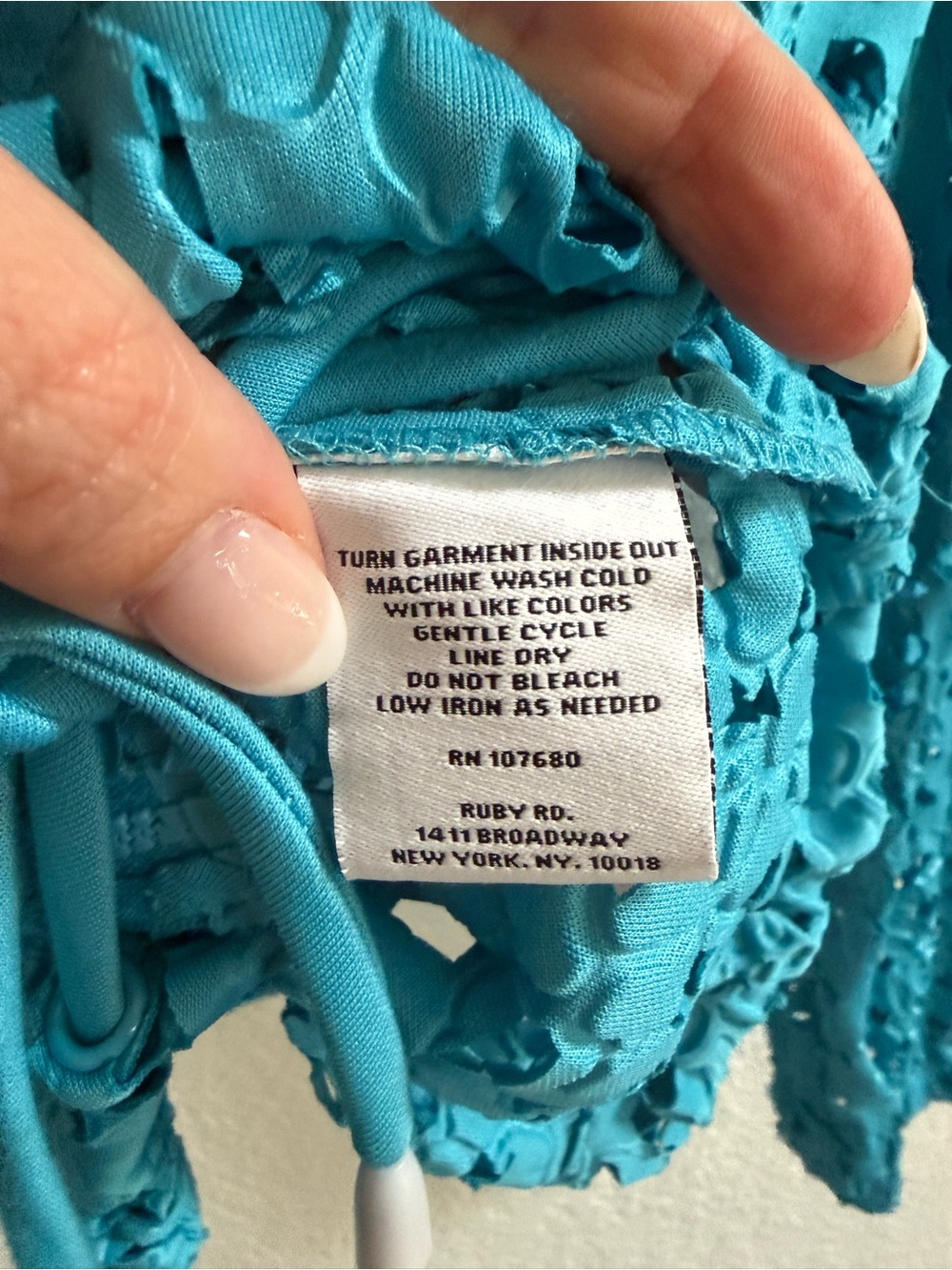 Ruby Rd. Turquoise Crochet Zip Jacket - Picture 5 of 5